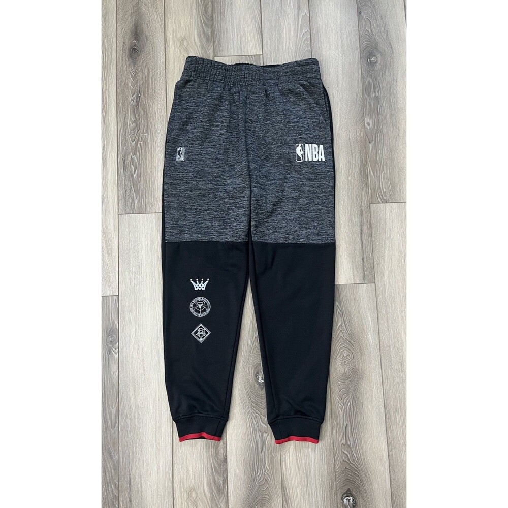 NBA Brand Official Fleece Jogger Sweatpants Heather Gray/Black Men's Sz Small